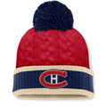 Montreal Canadiens NHL Fanatics Branded Women Red 2026 Heritage Classic Cuff Pom Knit Hat product image 1, provided for
