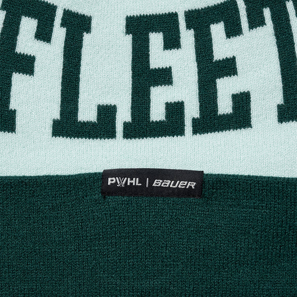 Boston Fleet PWHL Bauer Unisex Green Patch Knit Cuff Pom product image 3, provided for visual reference and product detail