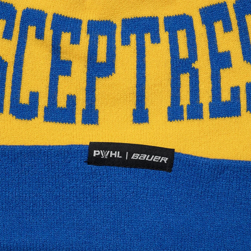 Toronto Sceptres PWHL Bauer Unisex Royal Patch Knit Cuff Pom product image 3, provided for visual reference and product