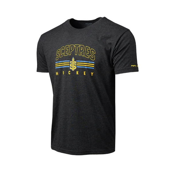 Toronto Sceptres PWHL Bauer Unisex Black Tri Blend T-Shirt product image 1, provided for visual reference and product detail