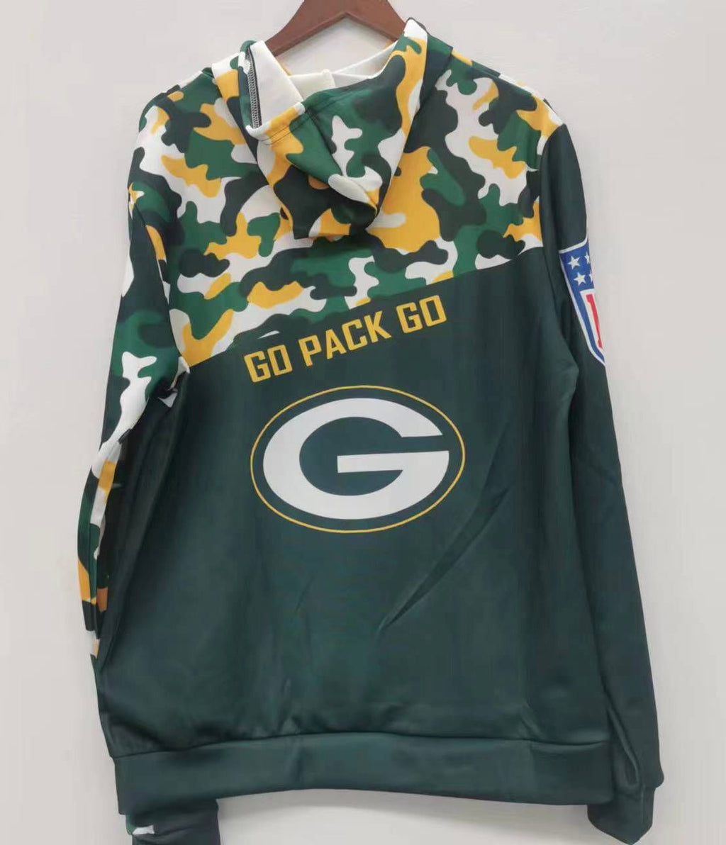 Green Bay Packers color camouflage light weight hoodie product image 3