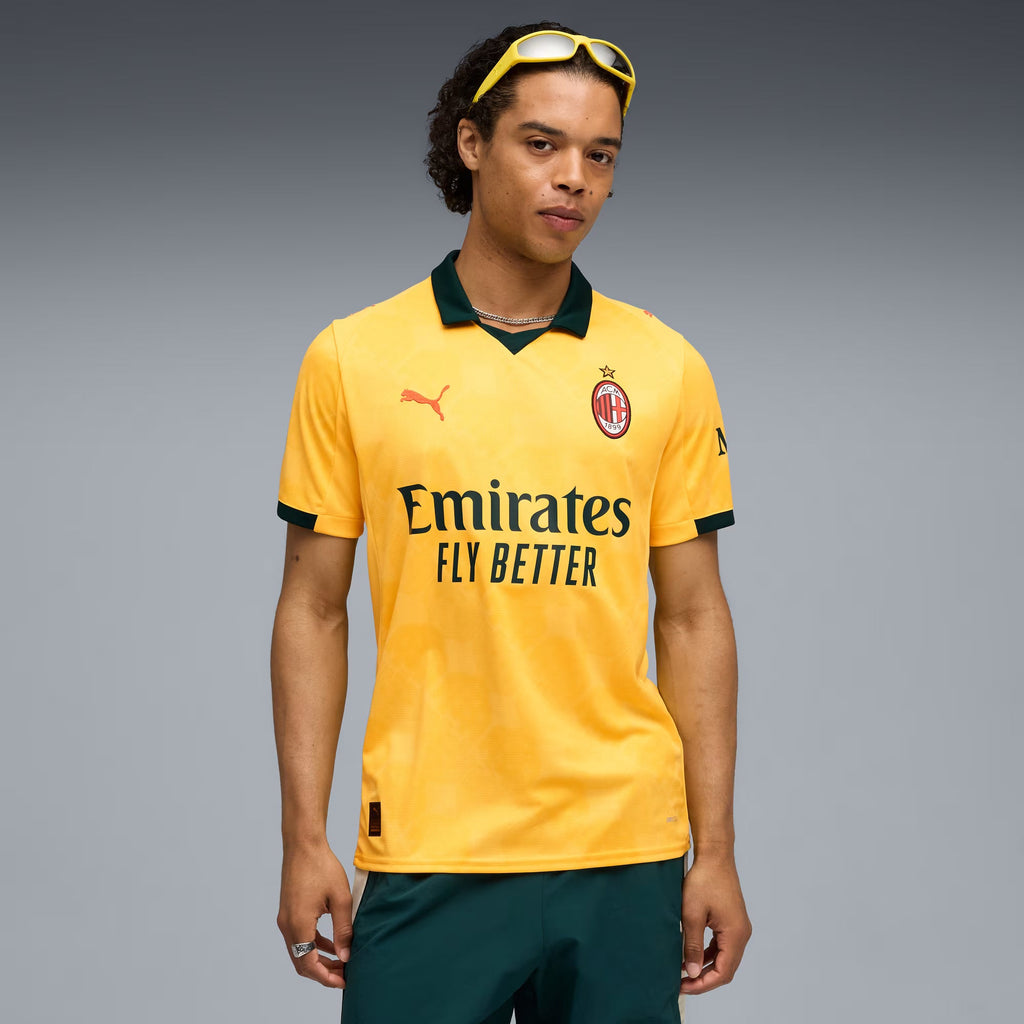 AC Milan Serie A Puma Men Yellow 2025/26 Third Replica Jersey product image 7, provided for visual reference and product