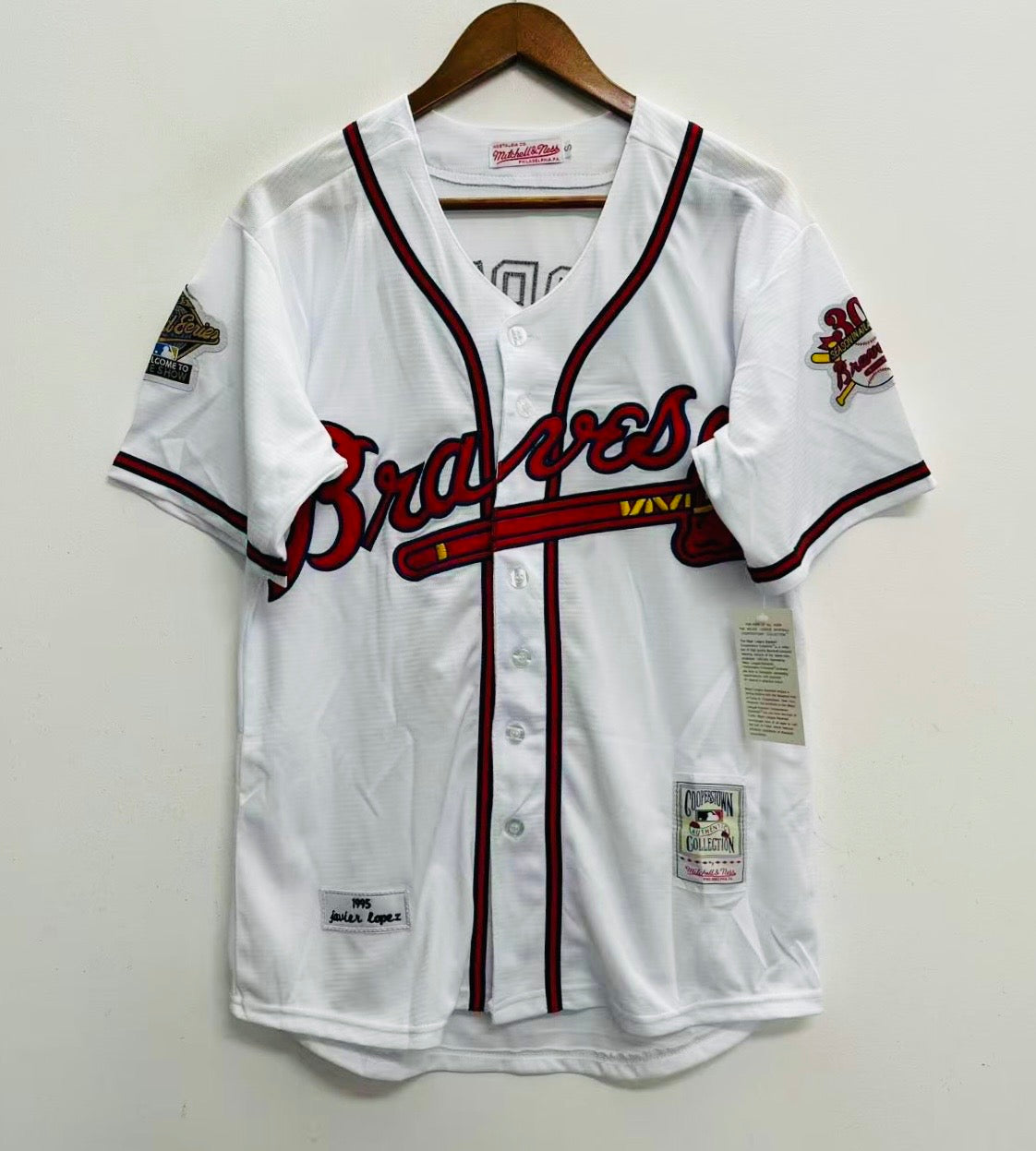 Javier Lopez Atlanta Braves 1995 Mitchell & Ness white product image 2