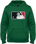 MLB Bulletin Men Green Express Twill Batter Logo Hoodie product image 1, provided for visual reference and product detail