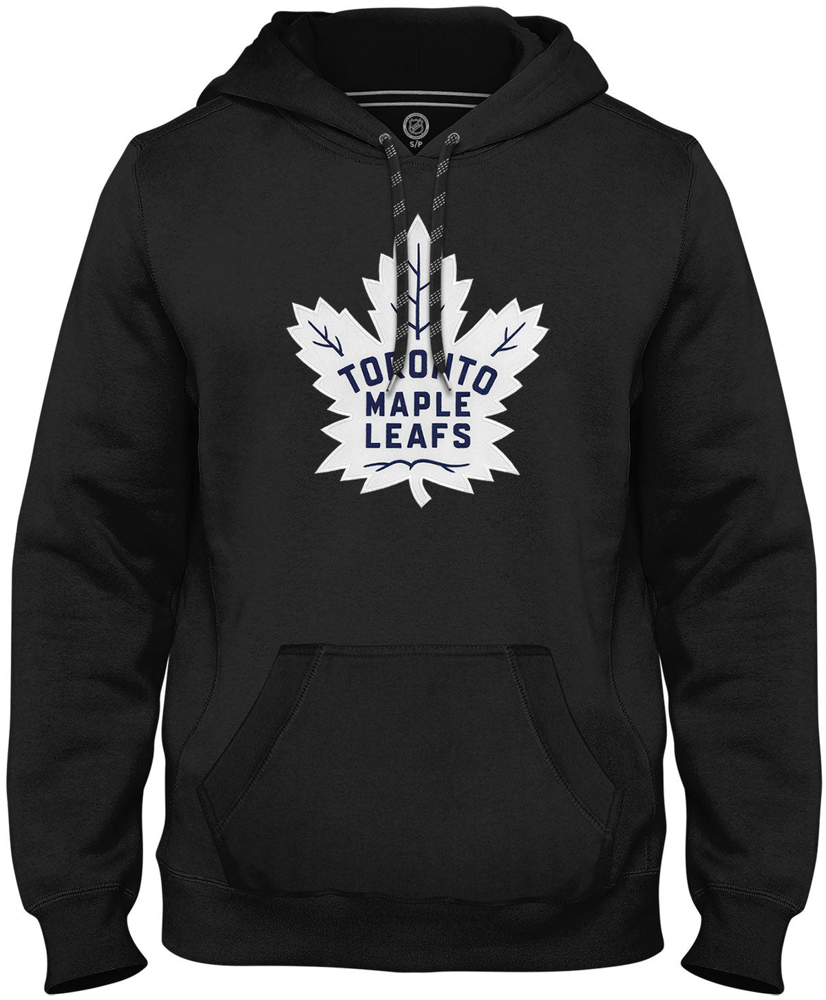 Toronto Maple Leafs NHL Bulletin Men Black Express White Twill Logo Hoodie product image 1, provided for visual reference