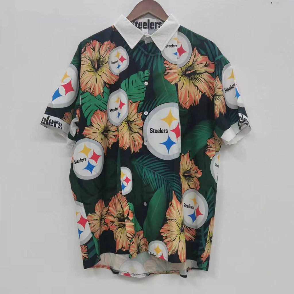 Pittsburgh Steelers Official NFL Floral Palm shirt adult product image 1