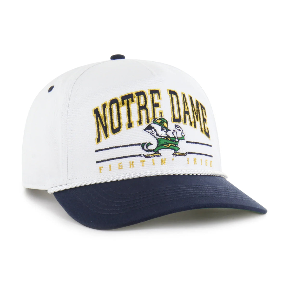 Notre-Dame Fighting Irish NCAA 47 Brand Men White Roscoe Rope Two Tone Hitch Snapback Hat product image 3, provided for