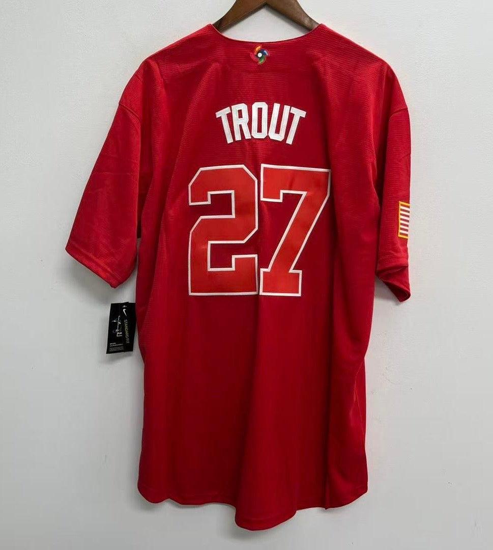 Mike Trout Team USA Baseball jersey Nike Red product image 2