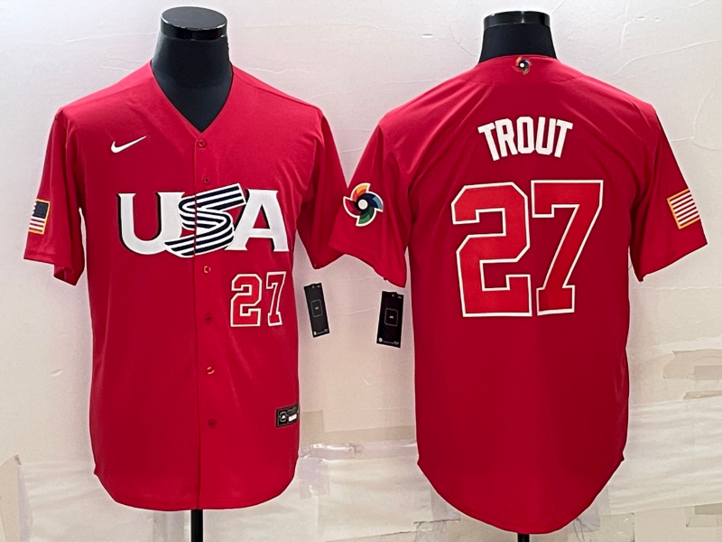 Mike Trout Team USA Baseball jersey Nike Red product image 1