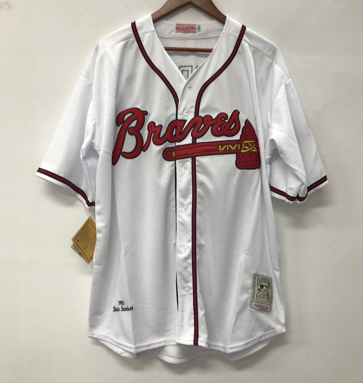 Deion Sanders 1992 Atlanta Braves Official MLB Mitchell & product image 2