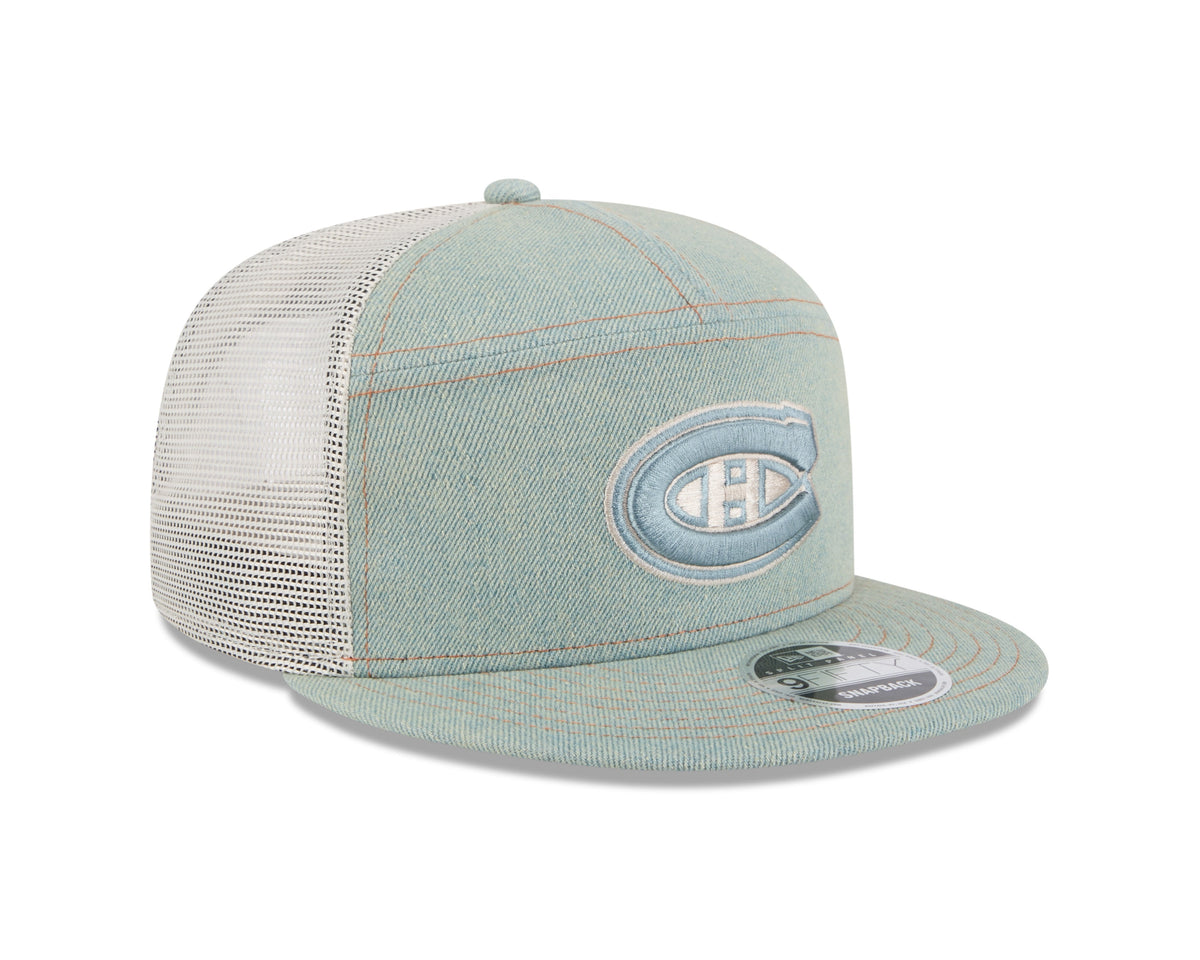 Montreal Canadiens NHL New Era Men Denim 9FIfty Split Panel Snapback product image 3, provided for visual reference and