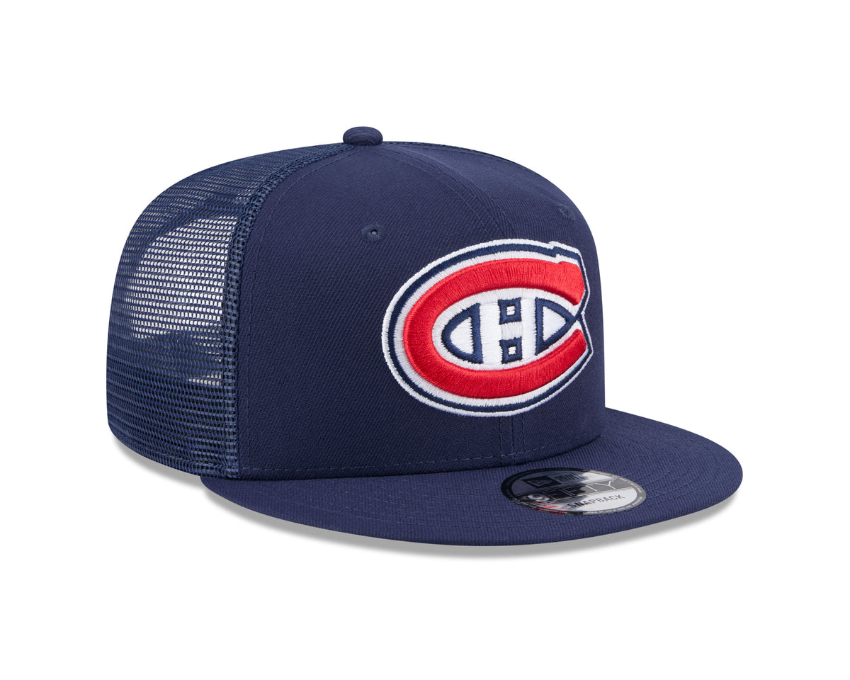 Montreal Canadiens NHL New Era Men Navy 9Fifty Trucker Snapback product image 3, provided for visual reference and product