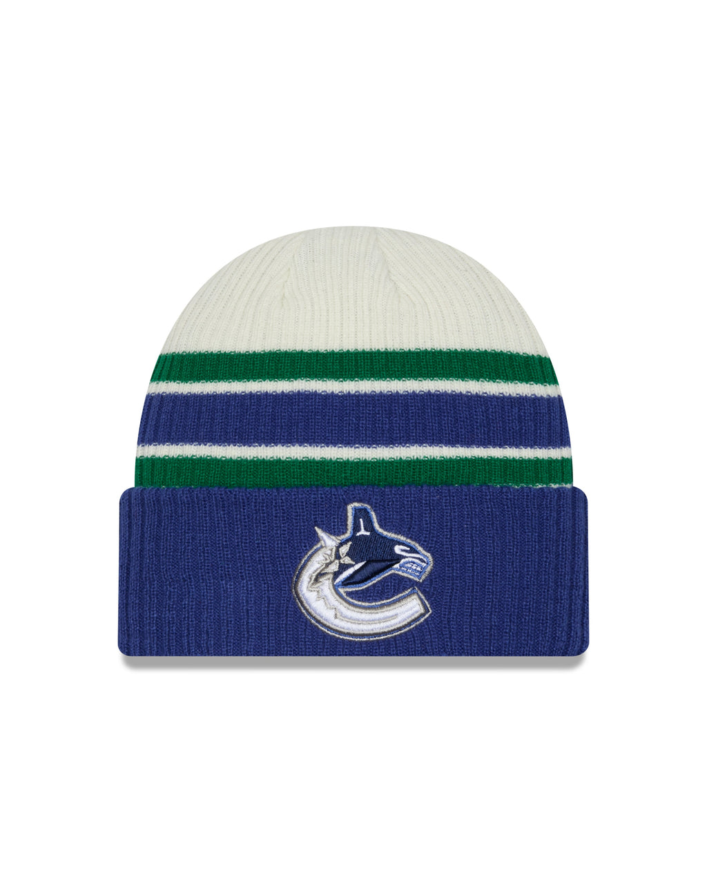 Vancouver Canucks NHL New Era Men Vintage Beanie Knit Hat product image 1, provided for visual reference and product detail