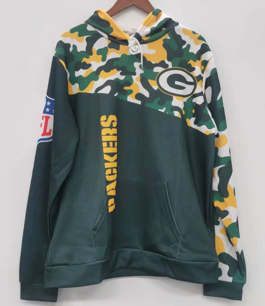 Green Bay Packers color camouflage light weight hoodie product image 2