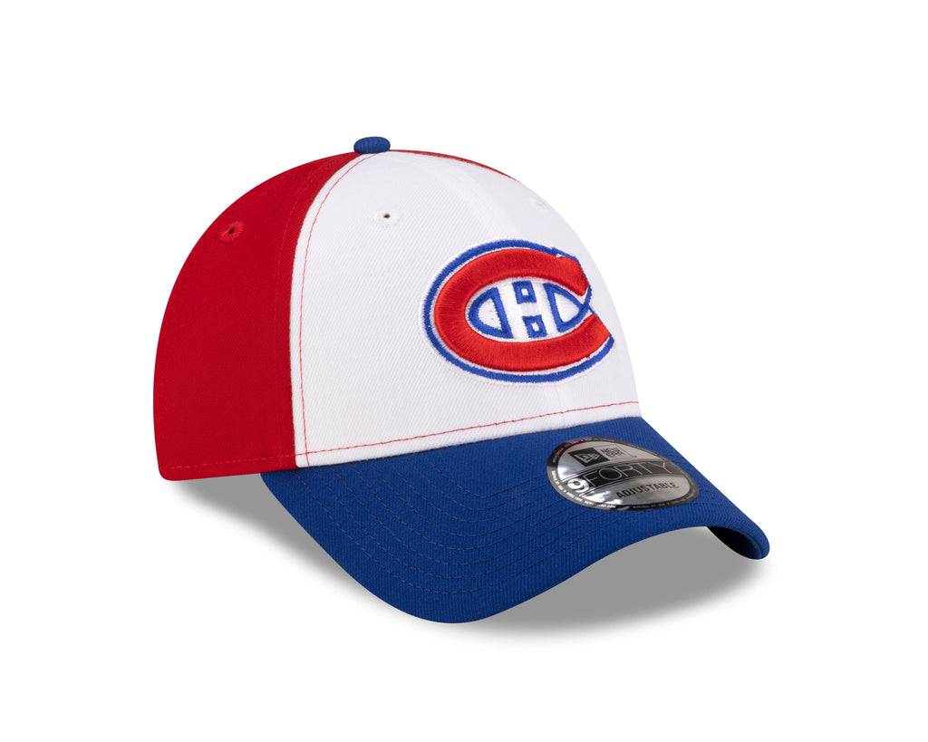 Montreal Canadiens NHL New Era Men Tricolor 9Forty Adjustable Hat product image 6, provided for visual reference and product