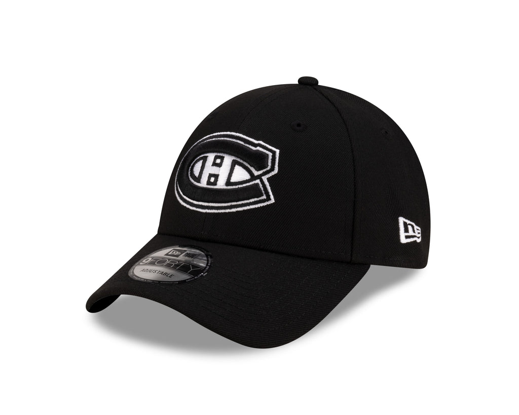 Montreal Canadiens NHL New Era Men Black/White 9Forty Adjustable Hat product image 1, provided for visual reference and