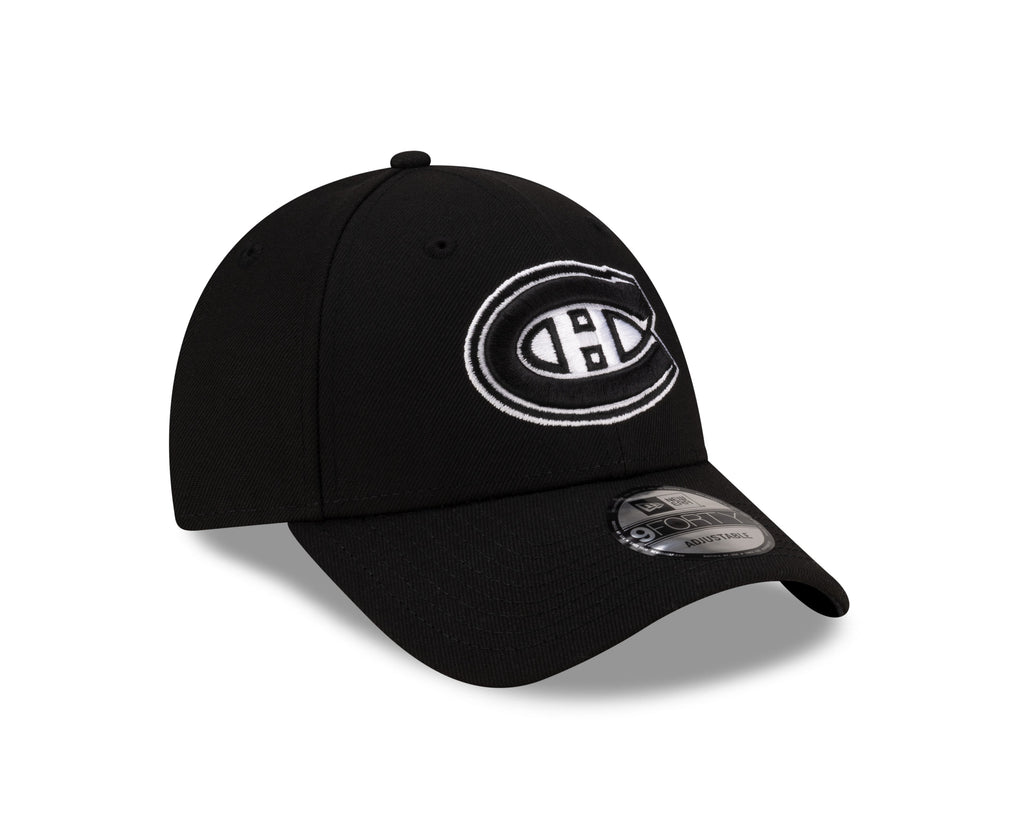 Montreal Canadiens NHL New Era Men Black/White 9Forty Adjustable Hat product image 6, provided for visual reference and