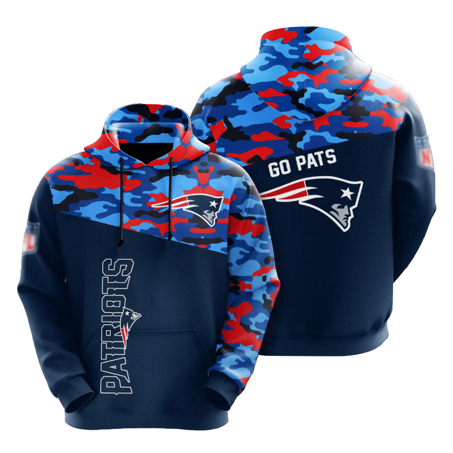 New England Patriots color camouflage light weight hoodie product image 1
