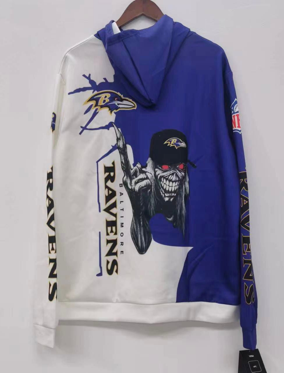 Baltimore Ravens skeleton light weight hoodie product image 2