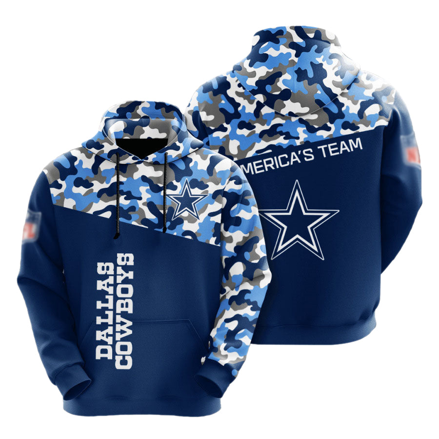 Dallas Cowboys color camouflage light weight hoodie product image 1