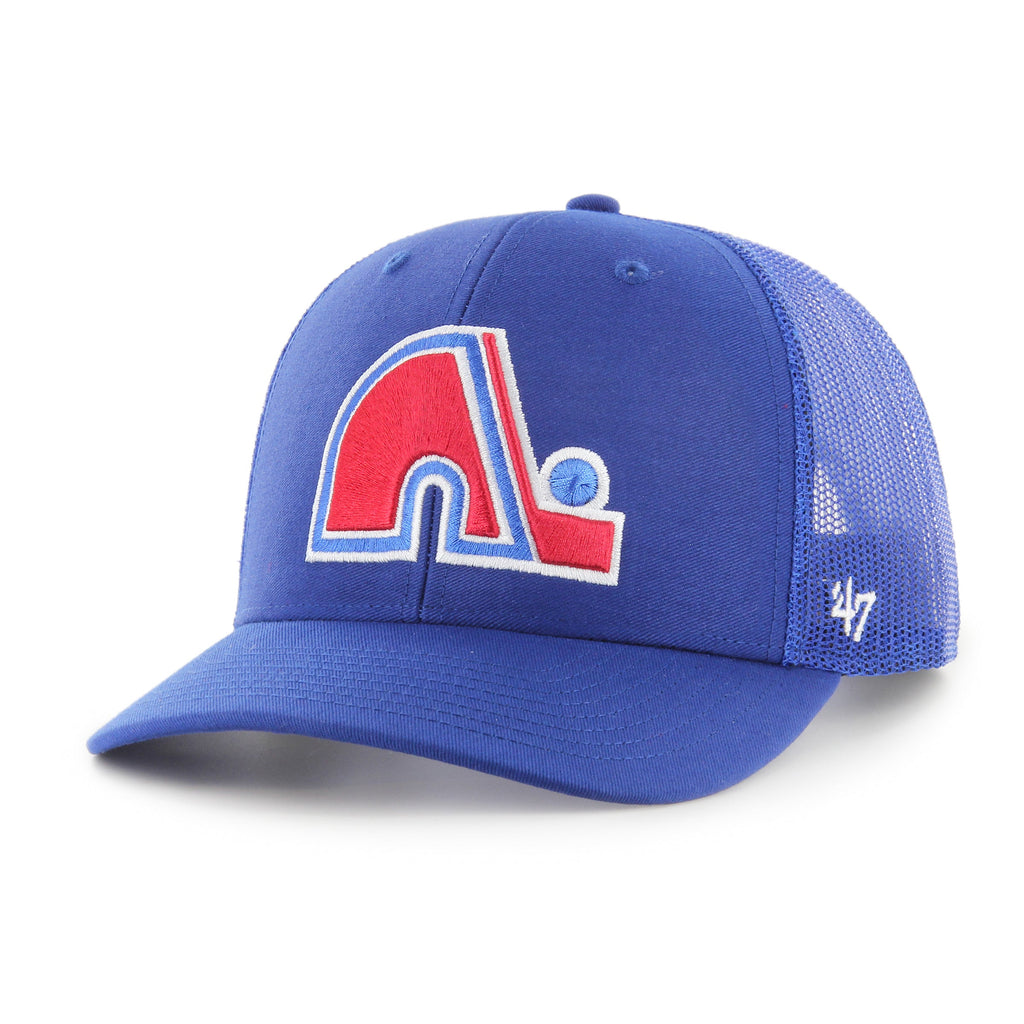 Quebec Nordiques NHL 47 Brand Men Navy Trucker Snapback product image 1, provided for visual reference and product detail