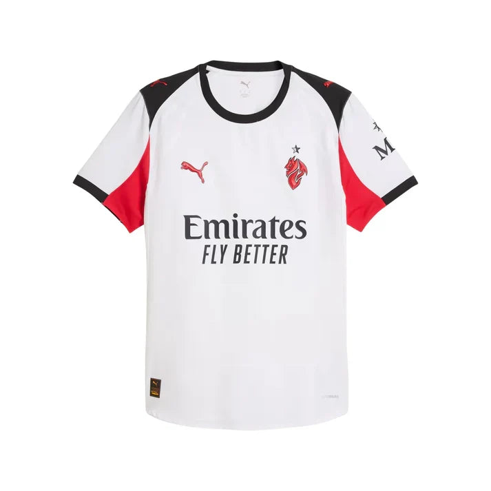 AC Milan Serie A Puma Men White 2025/26 Authentic Away Jersey product image 1, provided for visual reference and product