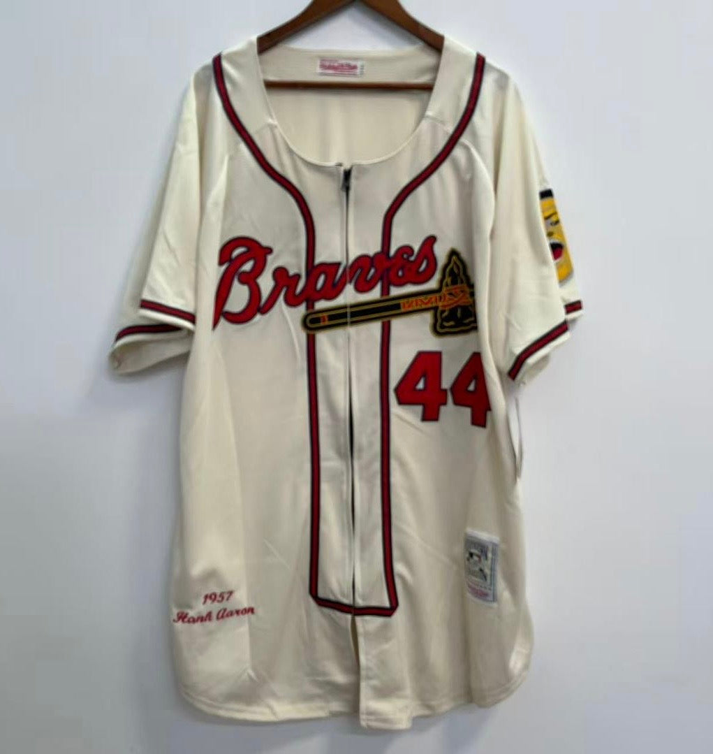Hank Aaron Atlanta Milwaukee Braves Jersey 1957 Mitchell & product image 2