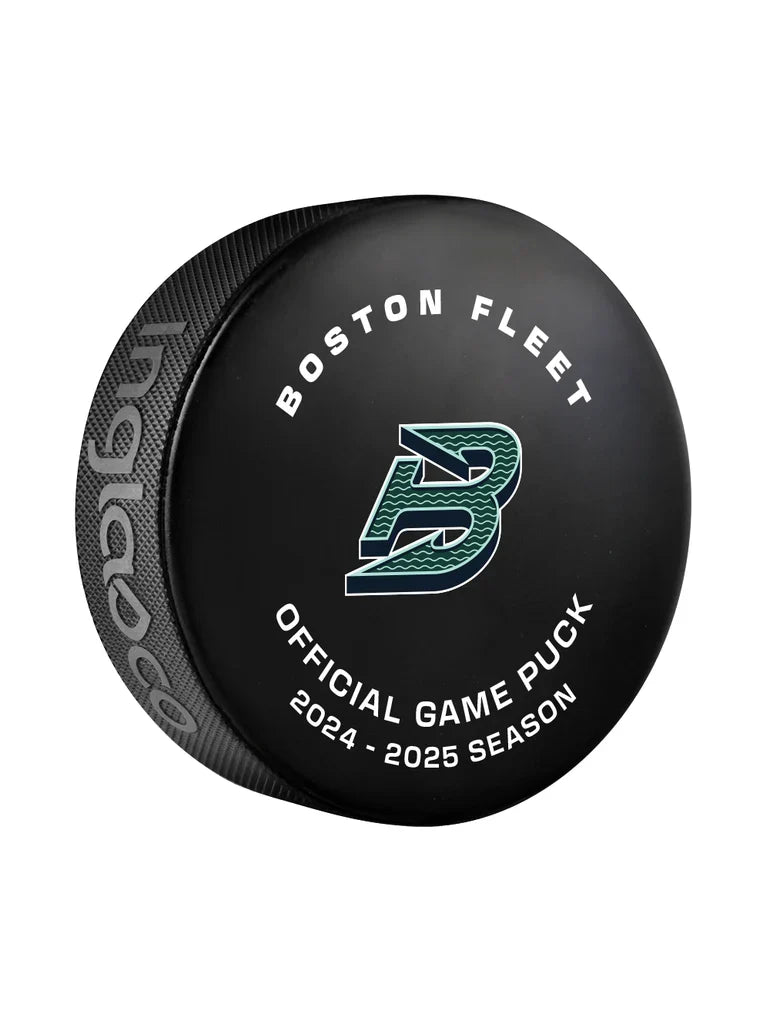 Boston Fleet PWHL Inglasco 2025-2026 Officially Licensed Game Hockey Puck product image 2, provided for visual reference and