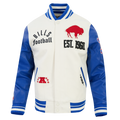 Buffalo Bills NFL Pro Standard Men Eggshell/Royal Blue Modern Originals Rib Wool Varsity Jacket product image 1, provided