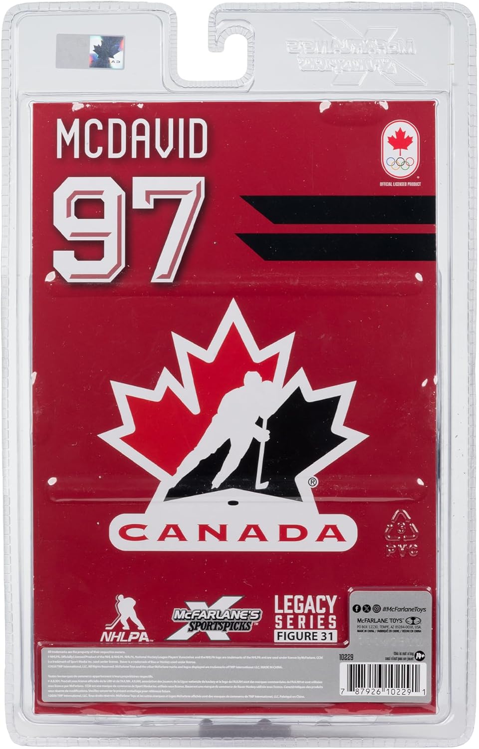 Connor McDavid Hockey Canada IIHF McFarlane Toys Olympics Legacy Series 7" Action Figure product image 6, provided for