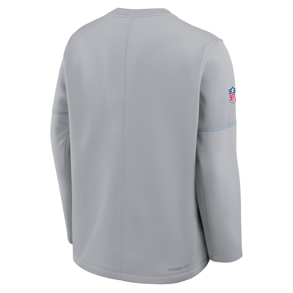 Detroit Lions NFL Nike Men Grey Sideline Coaches Midweight Therma-FIT Crew Long-sleeve Shirt product image 2, provided for