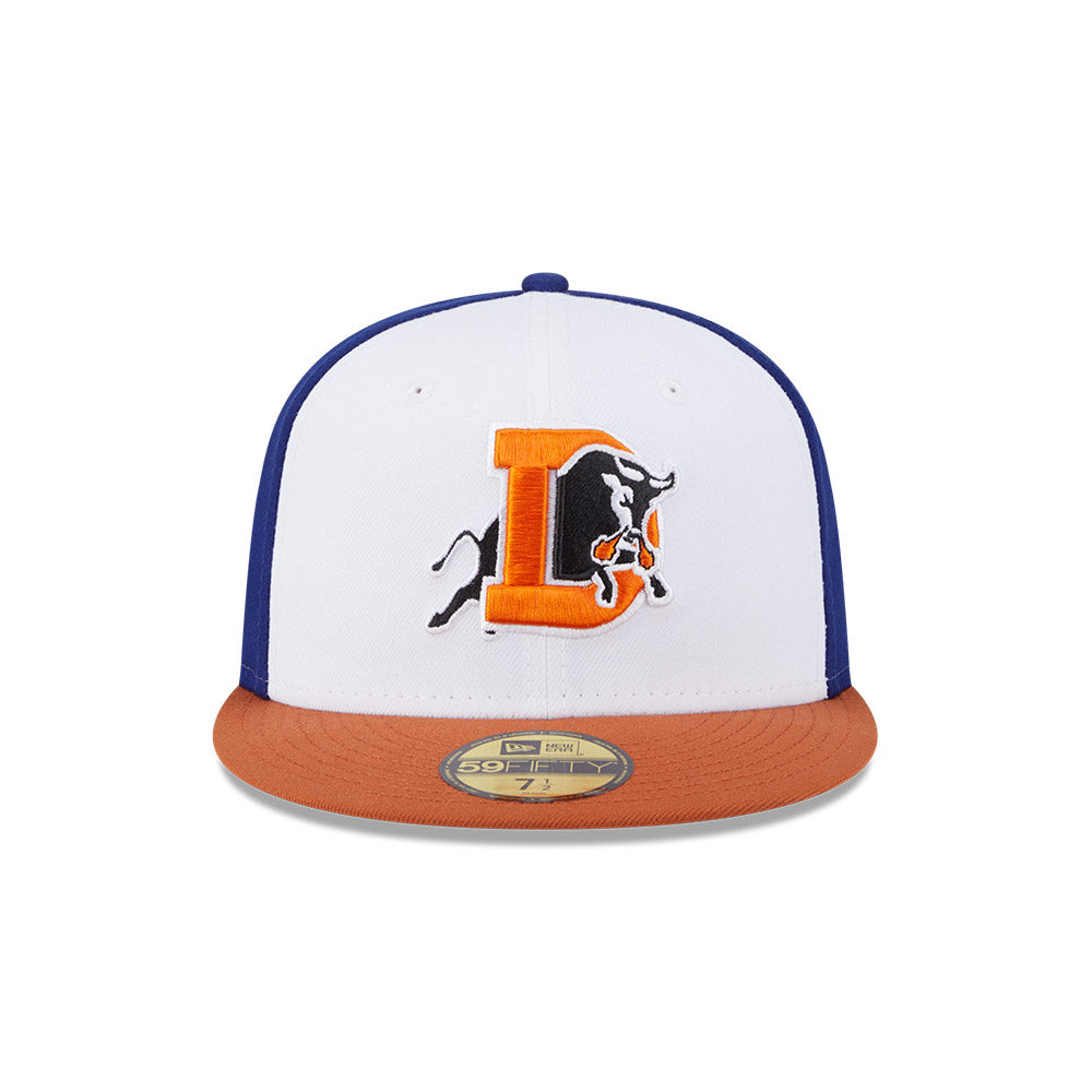 Durham Bulls MiLB New Era Men White/Orange 59Fifty Authentic Collection Fitted Hat product image 3, provided for visual