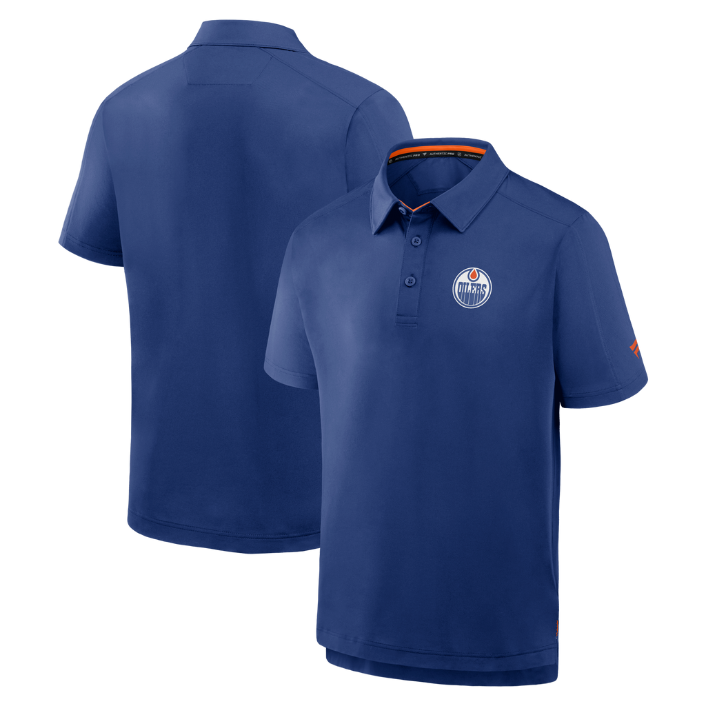 Edmonton Oilers NHL Fanatics Branded Men Royal Blue Authentic Pro Polo T-Shirt product image 3, provided for visual