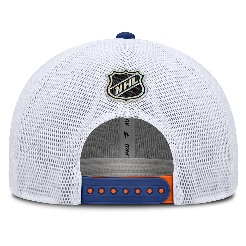 Edmonton Oilers NHL Fanatics Branded Men Orange/White Authentic Pro Rink Trucker Snapback product image 2, provided for