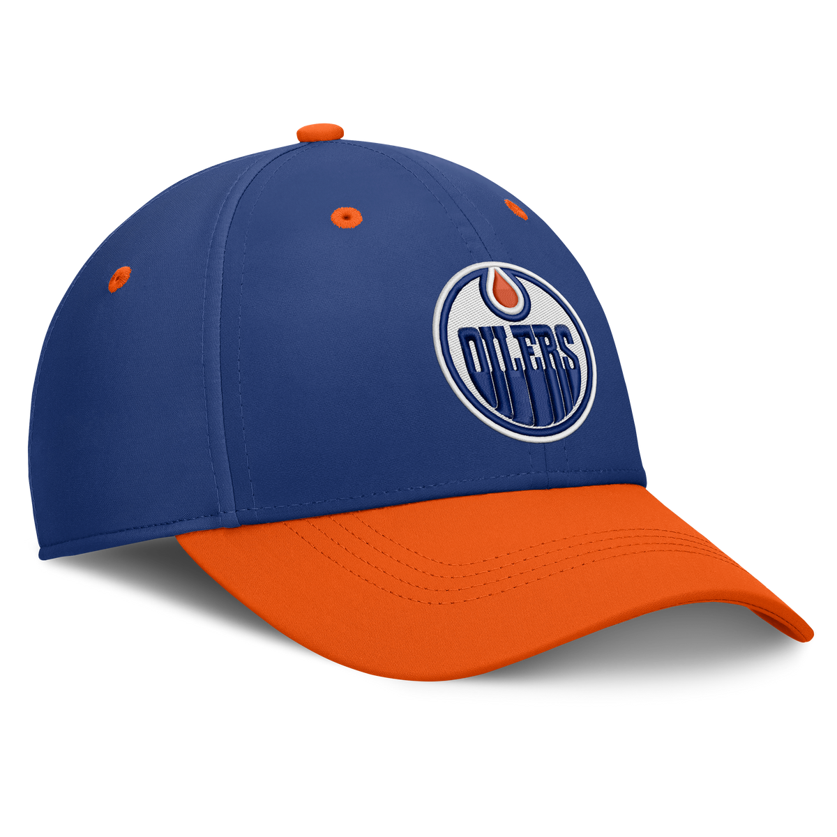 Edmonton Oilers NHL Fanatics Branded Men Royal Blue/Orange Authentic Pro Rink Stretch Fit Hat product image 4, provided for
