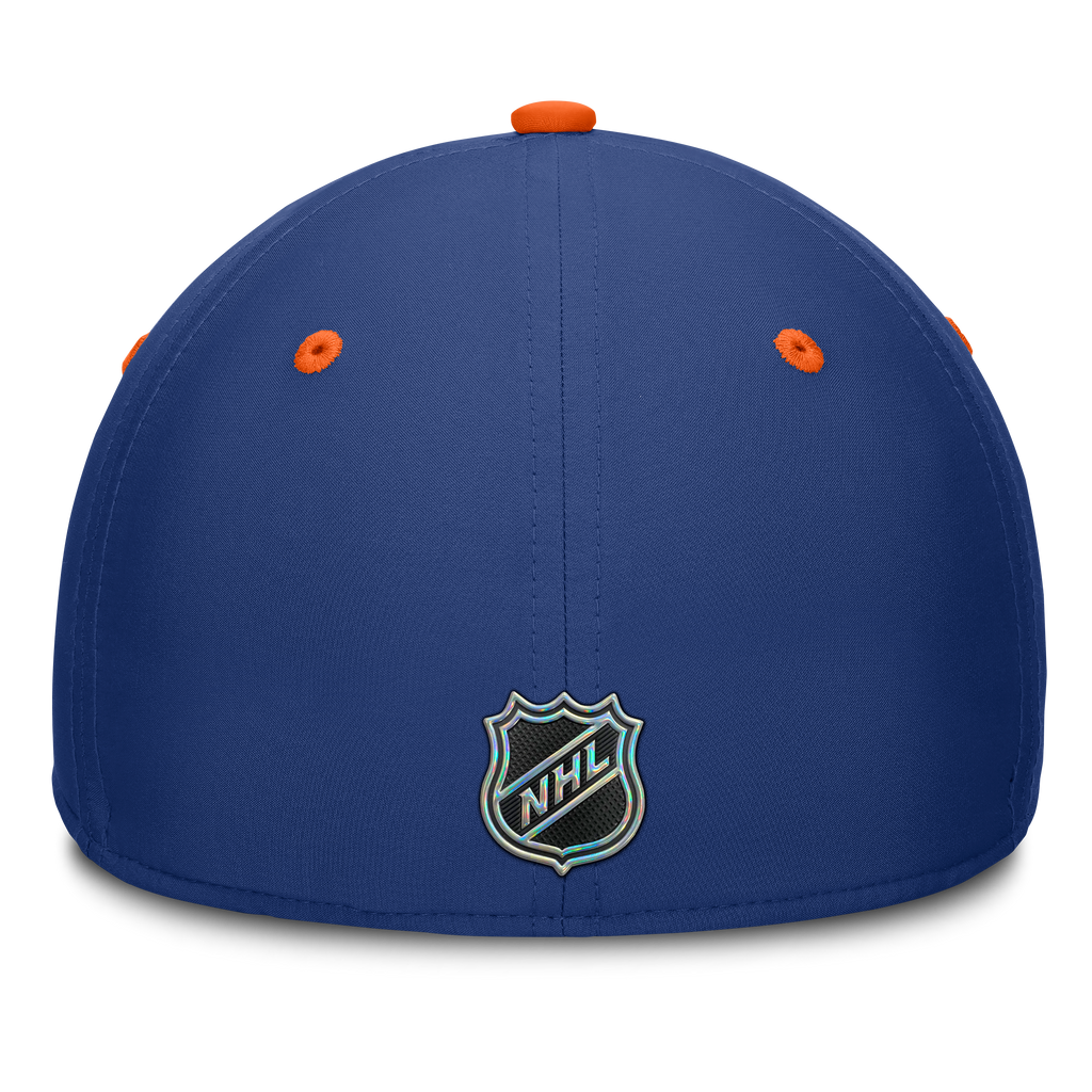Edmonton Oilers NHL Fanatics Branded Men Royal Blue/Orange Authentic Pro Rink Stretch Fit Hat product image 2, provided for