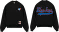 Toronto Blue Jays MLB Mitchell & Ness Men Black Oversweep Crew Sweater product image 1, provided for visual reference and