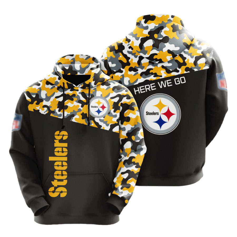 Pittsburgh Steelers color camouflage light weight hoodie product image 1