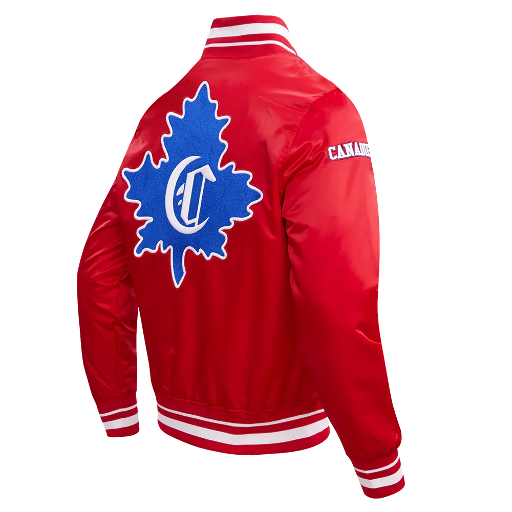 Montreal Canadiens NHL Pro Standard Men Red Retro Classic Rib Satin Jacket product image 2, provided for visual reference