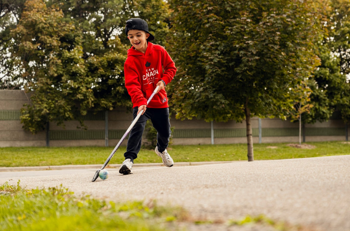 Hockey Canada IIHF Bauer Youth Red Stacked Pullover Hoodie product image 4, provided for visual reference and product detail