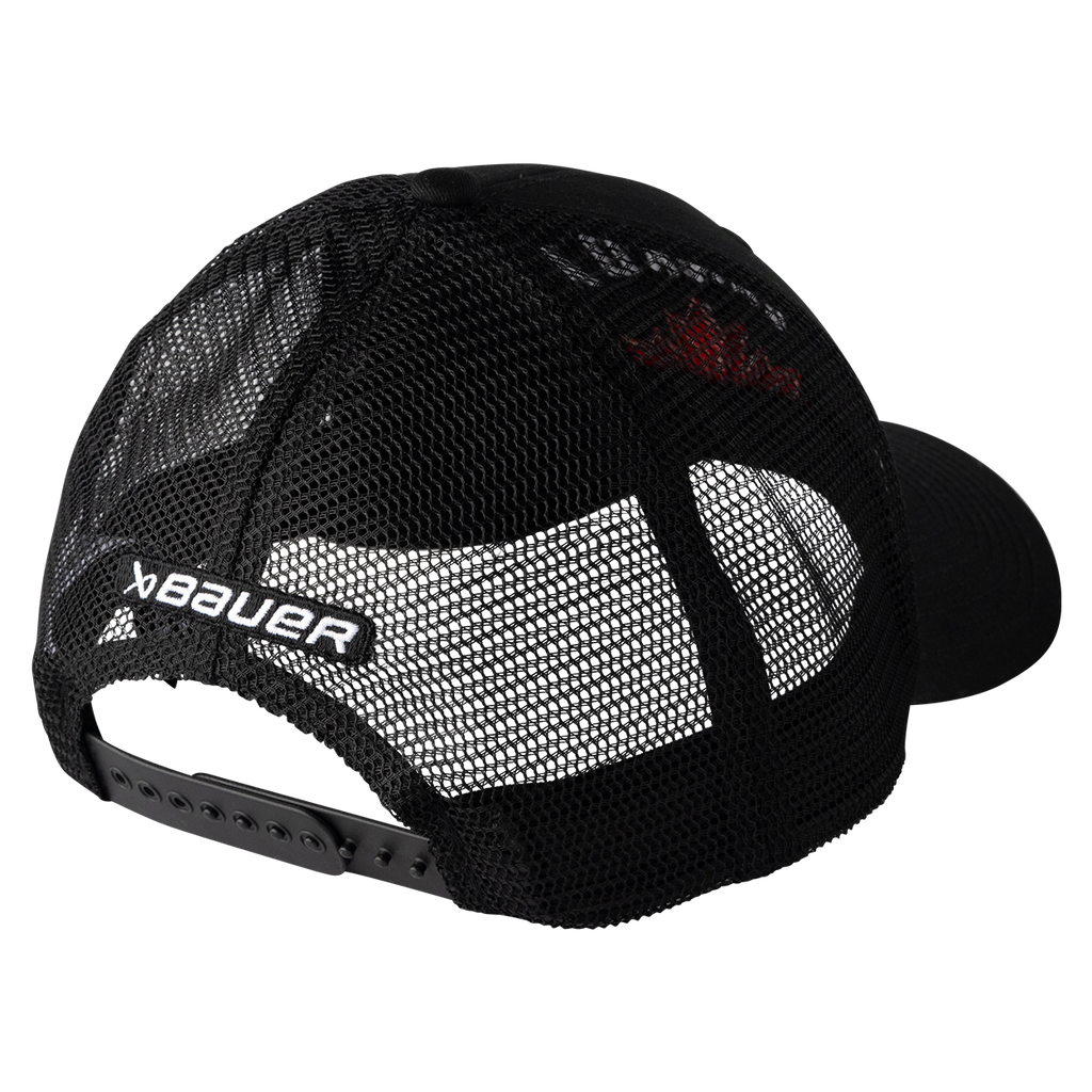 Hockey Canada IIHF Bauer Men Black Trucker Snapback product image 2, provided for visual reference and product detail review