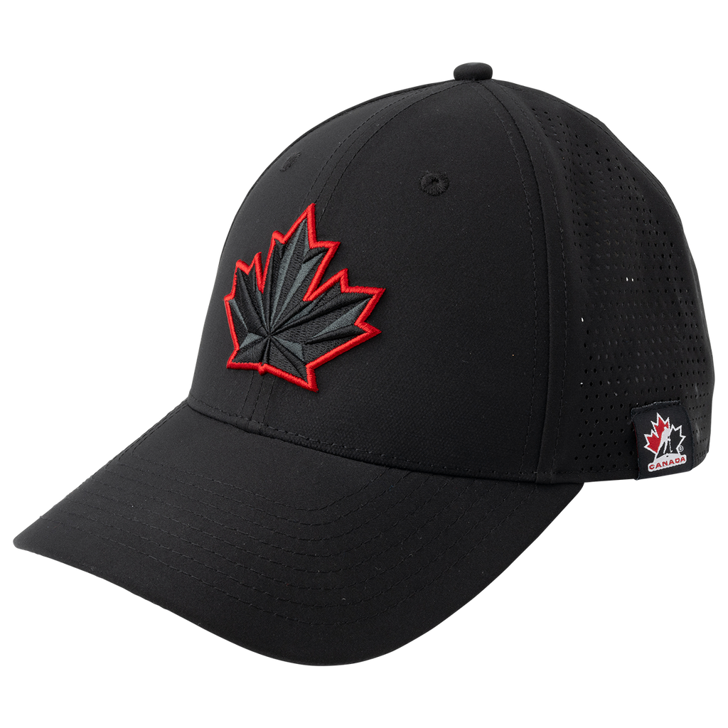 Hockey Canada IIHF Bauer Men Black Performance All Black Adjustable Hat product image 1, provided for visual reference and