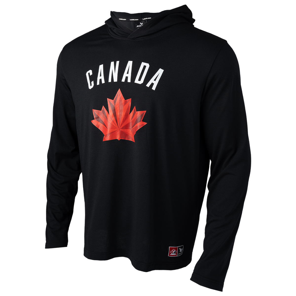 Hockey Canada IIHF Bauer Men Black Performance Lightweight Pullover Hoodie product image 3, provided for visual reference
