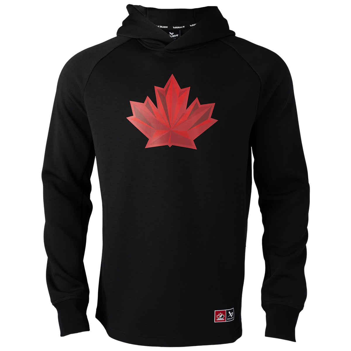 Hockey Canada IIHF Bauer Men Black Performance Pullover Hoodie product image 1, provided for visual reference and product