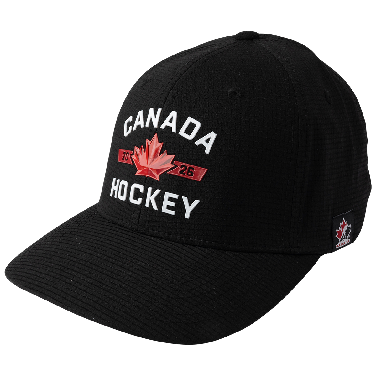 Hockey Canada IIHF Bauer Men Black Elastafit Stretch Fit Hat product image 1, provided for visual reference and product