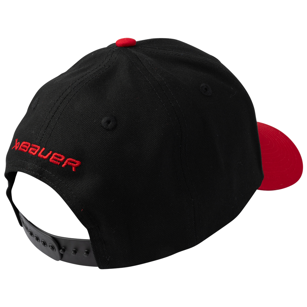 Hockey Canada IIHF Bauer Men Black/Red Two Tone Adjustable Hat product image 2, provided for visual reference and product