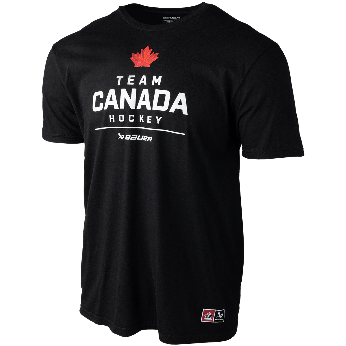Hockey Canada IIHF Bauer Men Black Stacked T-Shirt product image 3, provided for visual reference and product detail review