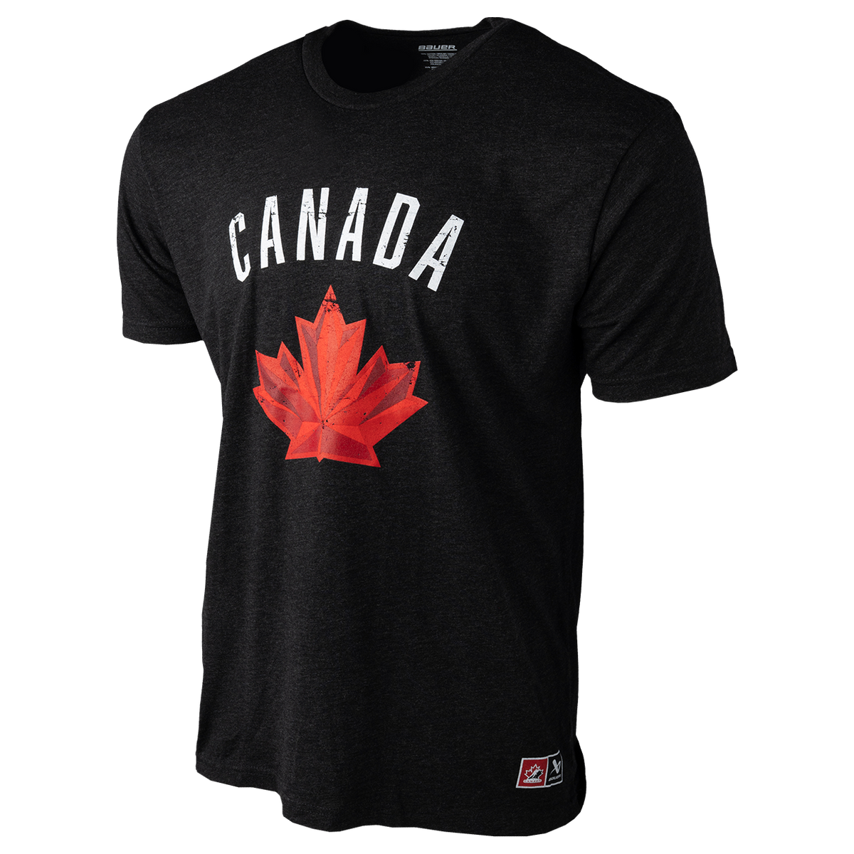 Hockey Canada IIHF Bauer Men Black Tri Blend Distressed T-Shirt product image 3, provided for visual reference and product