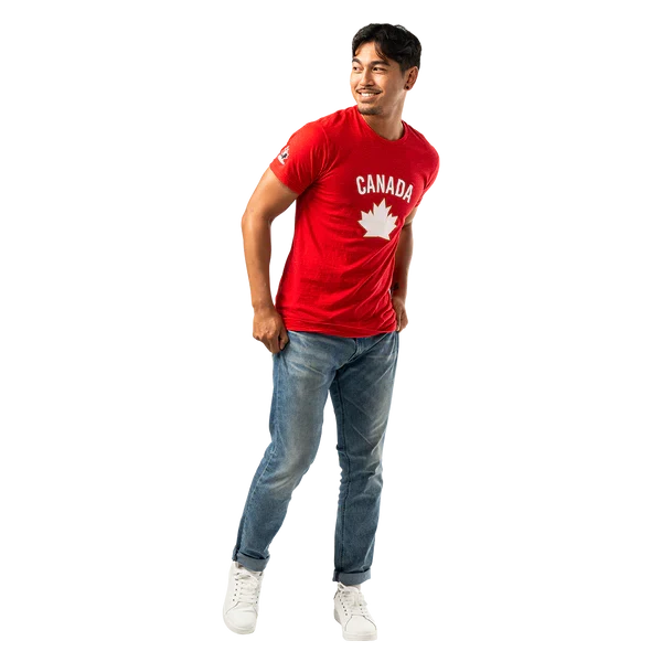 Hockey Canada IIHF Bauer Men Red Graphic One Leaf T-Shirt product image 2, provided for visual reference and product detail