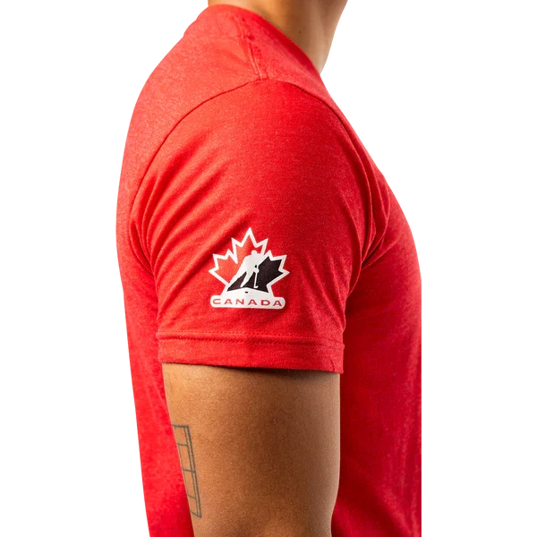 Hockey Canada IIHF Bauer Men Red Graphic One Leaf T-Shirt product image 3, provided for visual reference and product detail